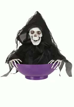 Animated Candy Bowl With Shaking Grim Reaper