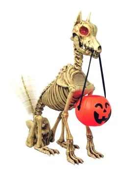 Animatronic Skeleton Dog W/ Wagging Tail Prop Decoration