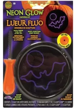 Neon Light Bat Pumpkin Carving Kit 5 Neon Light Bat Pumpkin Carving Kit -Animatronics Shop bat neon light pumpkin carving kit alt 1