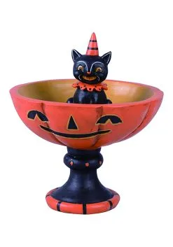 Resin Black Cat Treat Stand