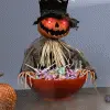 Animated Candy Bowl With Light Up Pumpkin Scarecrow -Animatronics Shop candy bowl with animated pumpkin scarecrow