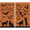 Silhouette Cats And Bats Window Poster