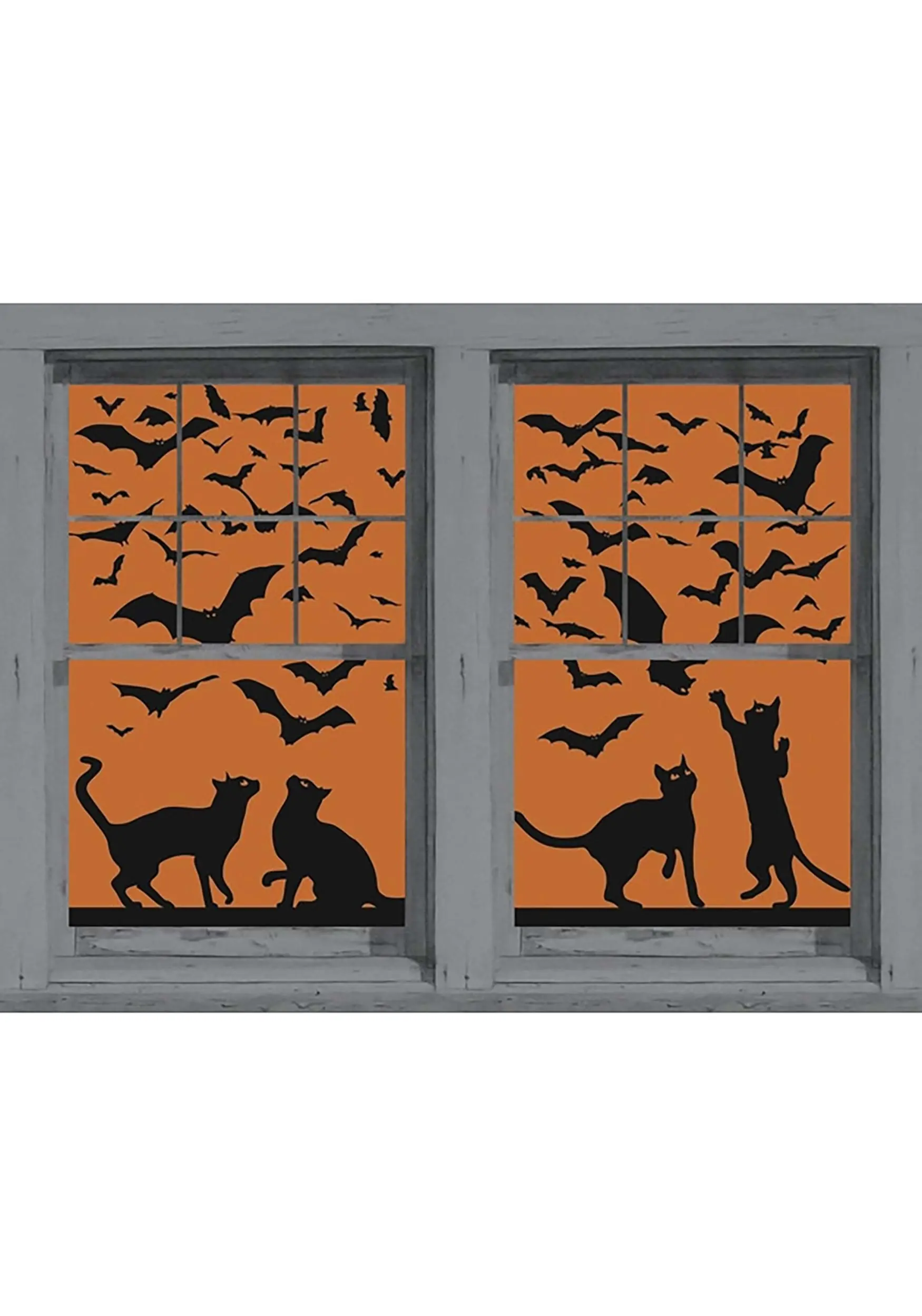 Silhouette Cats And Bats Window Poster 4 Silhouette Cats And Bats Window Poster - Image 2