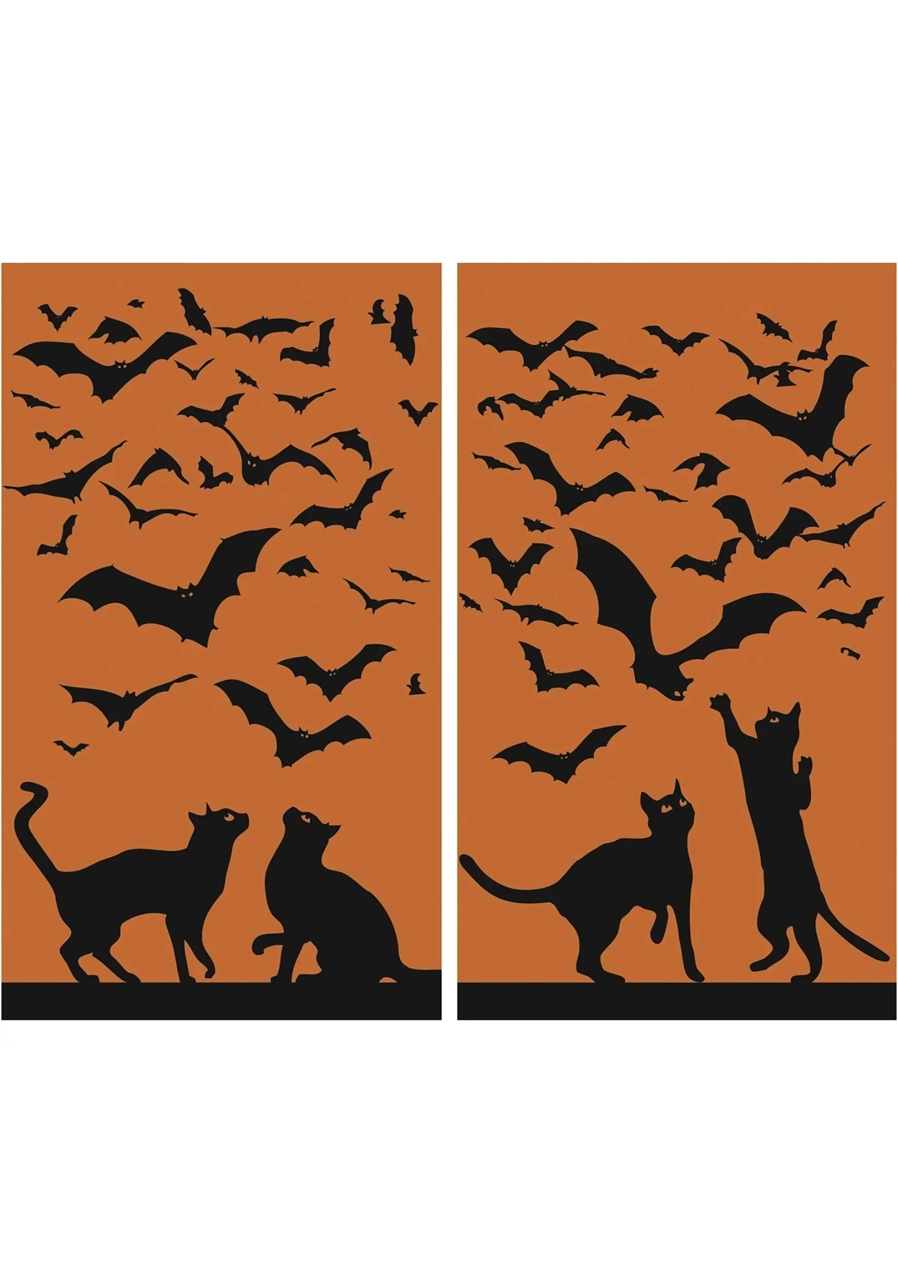 Silhouette Cats And Bats Window Poster 3 Silhouette Cats And Bats Window Poster