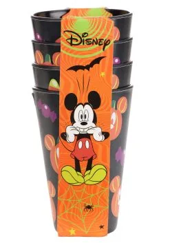 Adult Disney Mickey Pumpkins Tossed Black Tumblers Set Of 4 -Animatronics Shop disney mickey pumpkins tossed black tumblers set o alt 1