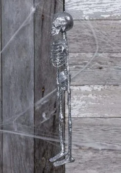 Silver Glitter Skeleton Halloween Decoration 6 Silver Glitter Skeleton Halloween Decoration -Animatronics Shop glitter skeleton silver alt 1