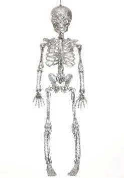 Silver Glitter Skeleton Halloween Decoration 7 Silver Glitter Skeleton Halloween Decoration -Animatronics Shop glitter skeleton silver alt 2