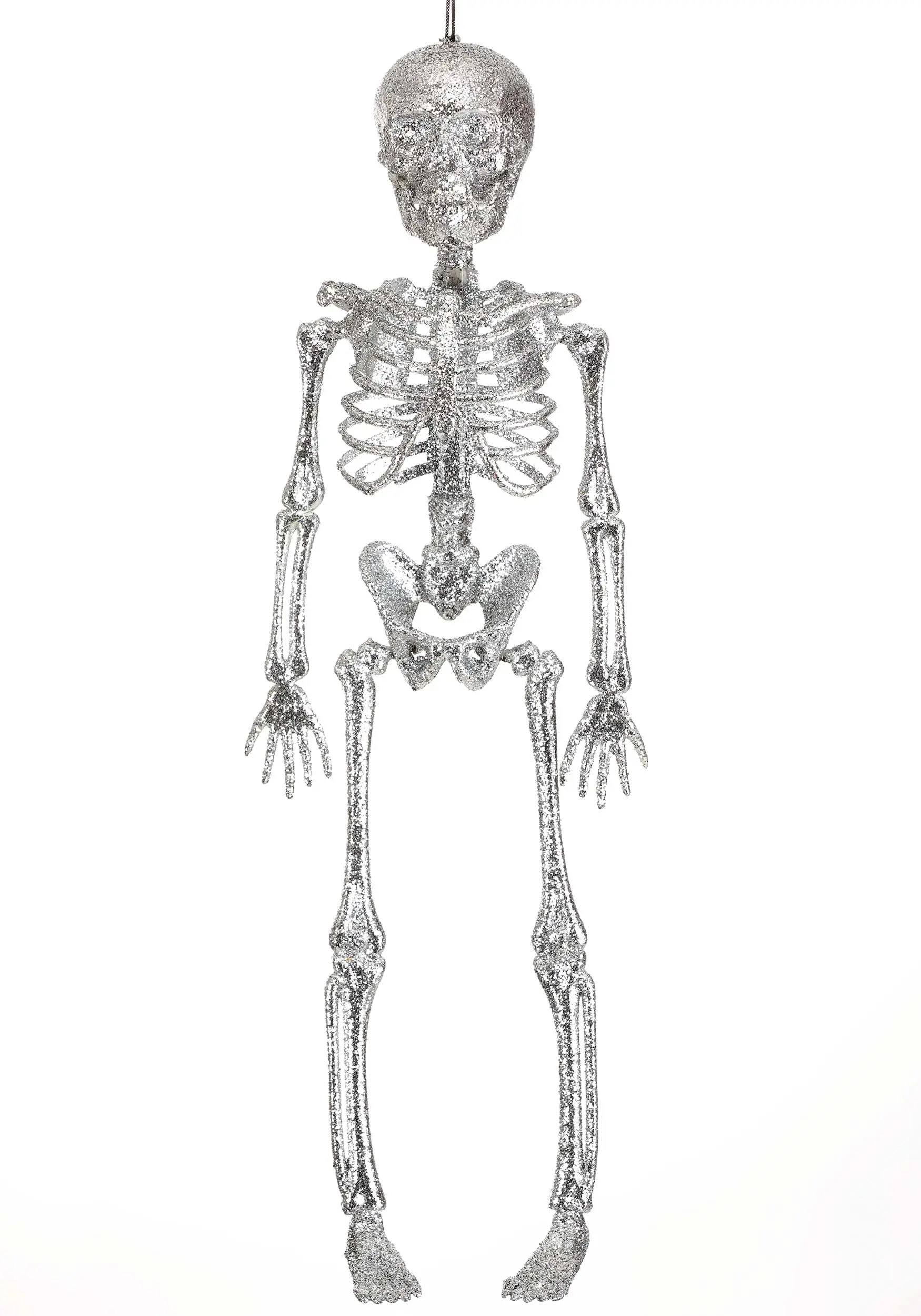 Silver Glitter Skeleton Halloween Decoration 5 Silver Glitter Skeleton Halloween Decoration - Image 3
