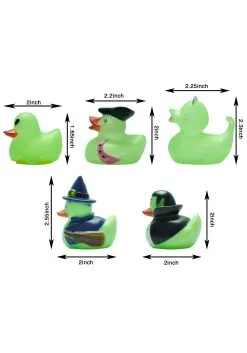Pack Of 12 Glow In The Dark Halloween Rubber Duckies -Animatronics Shop halloweem rubber duckies glow in the dark 12 pack alt 3
