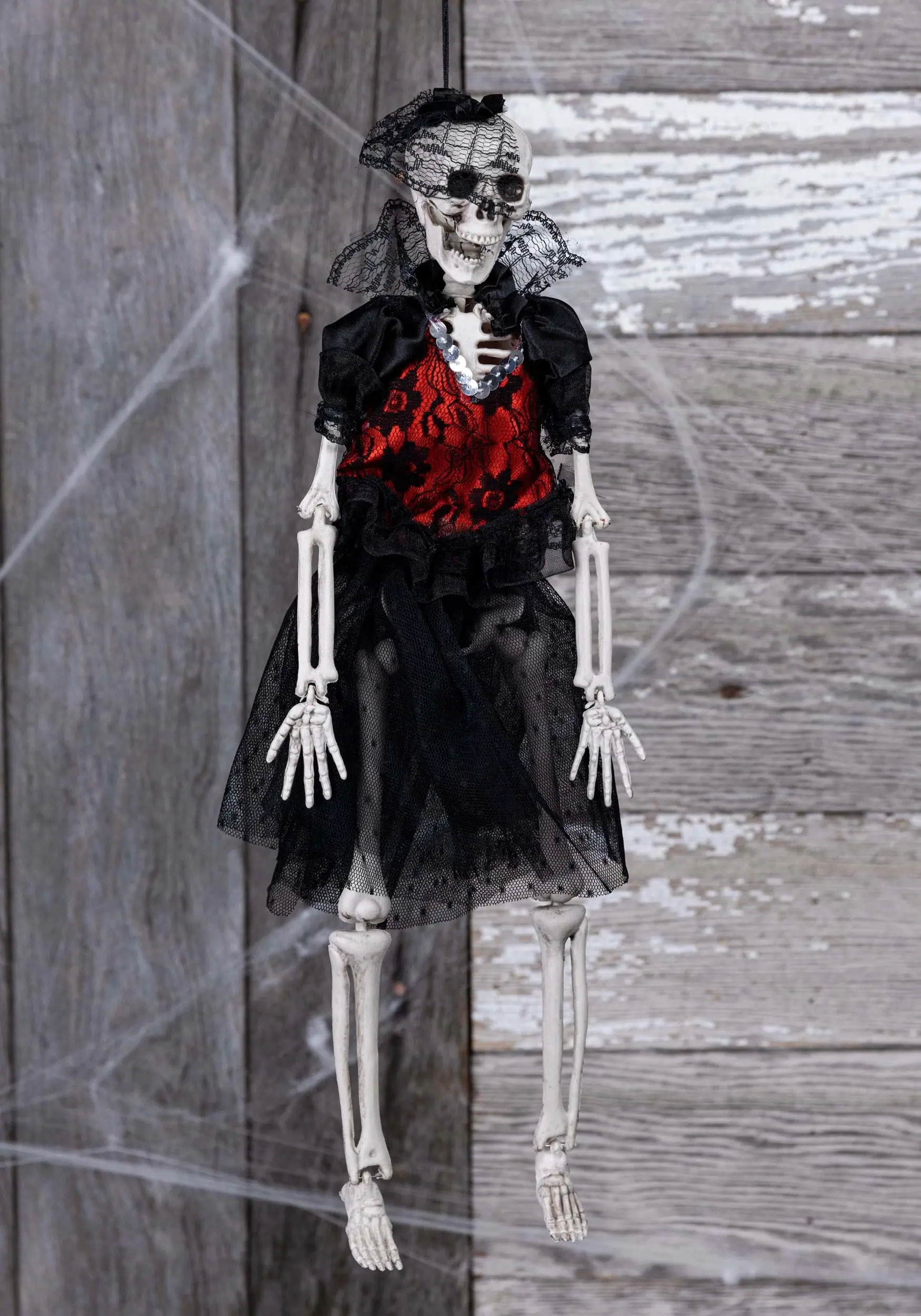 16 Inch Hanging Gothic Dress Skeleton Lady Halloween Decoration 3 16 Inch Hanging Gothic Dress Skeleton Lady Halloween Decoration