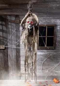 Hanging Animatronic Skeleton Decoration -Animatronics Shop hanging ghost with movinglightsound alt 4