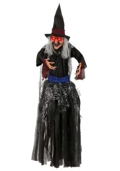 Hanging Light Up Witch Halloween Decoration -Animatronics Shop hanging witch with light sound alt 1