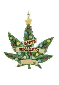 Cannabis Happy Holidaze Ornament