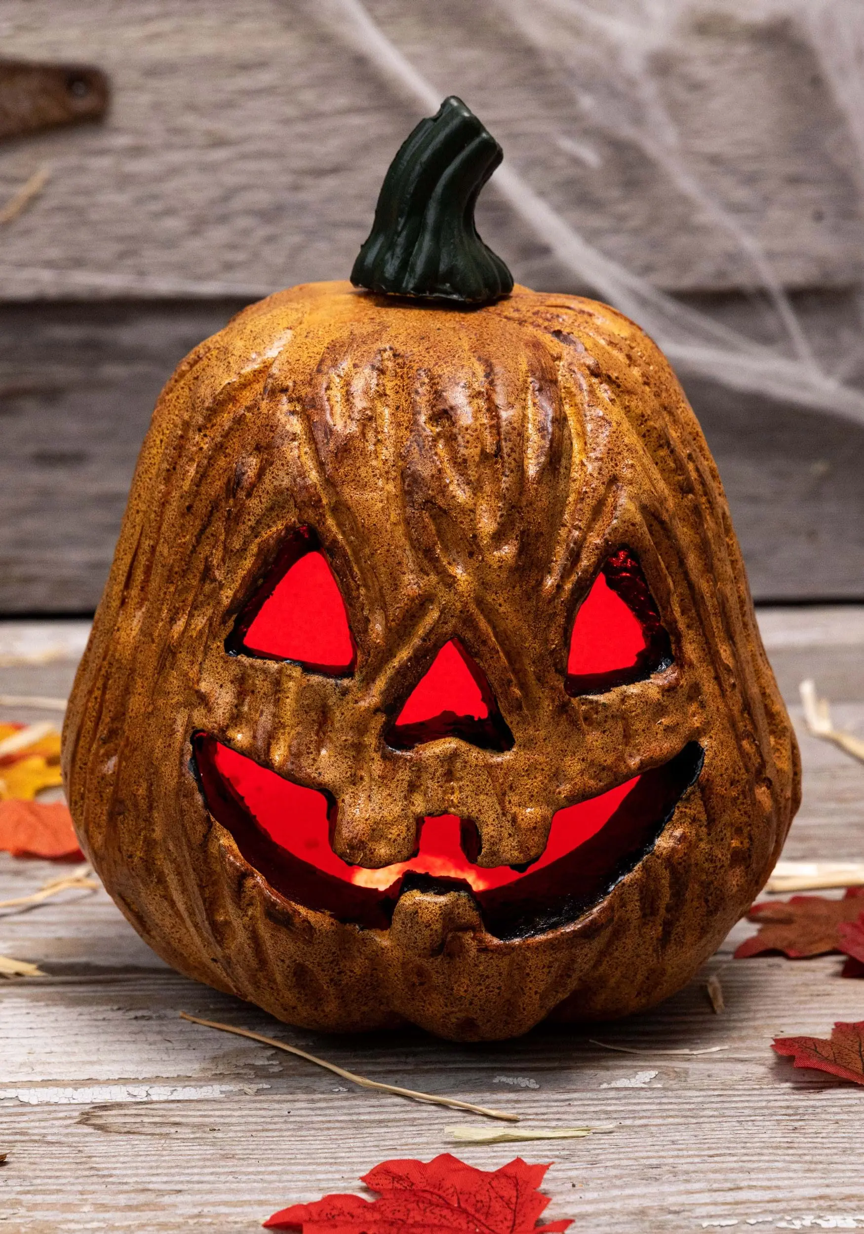 Front Page -Animatronics Shop light up jack o lantern with red lights
