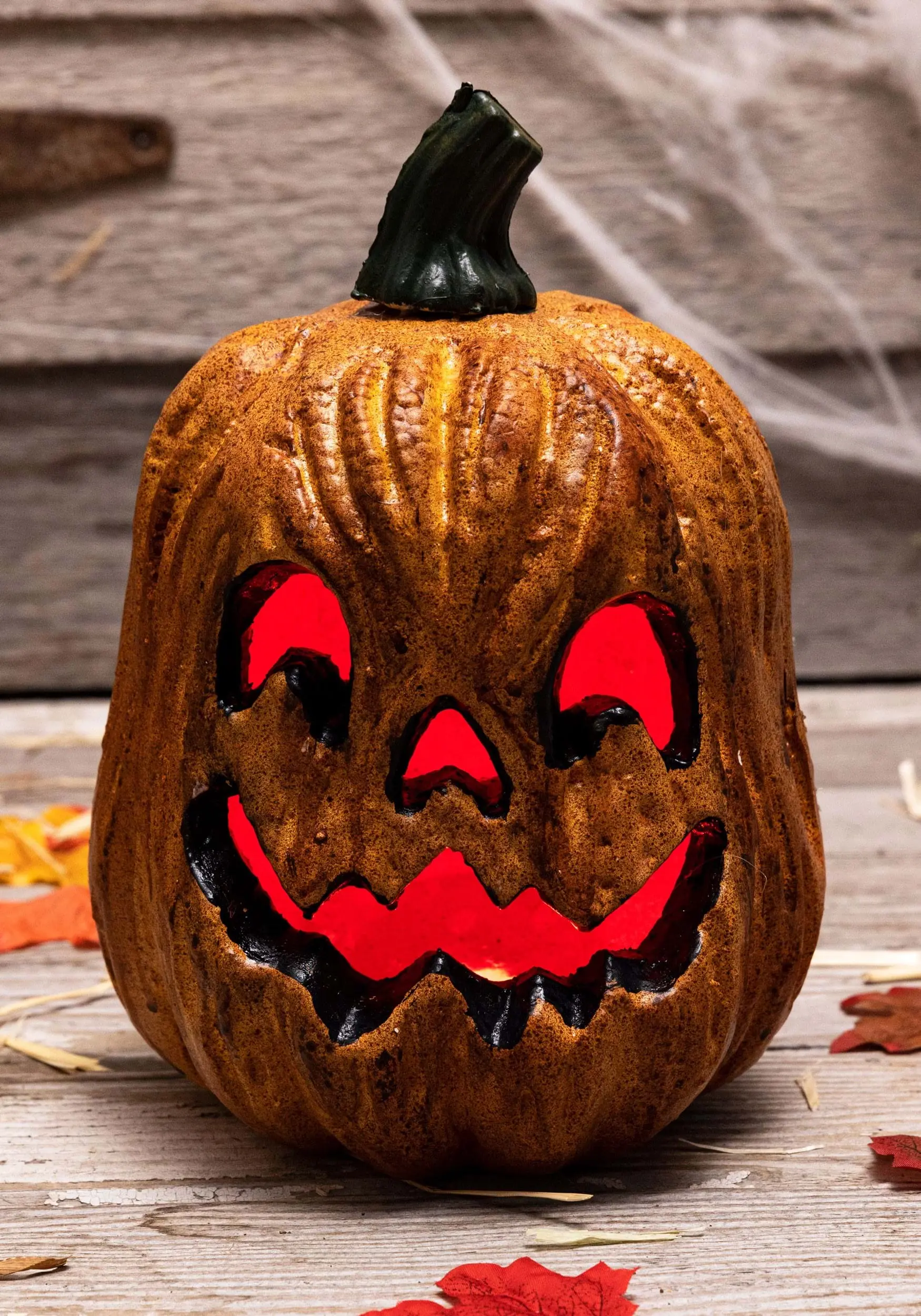 Light Up Scary Pumpkin With Red Lights Decoration 3 Light Up Scary Pumpkin With Red Lights Decoration