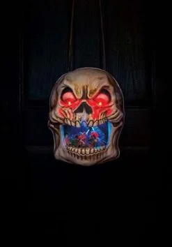 Scary Light Up Skull Door Candy Bowl