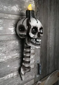 Light Up Skull Torch Decoration