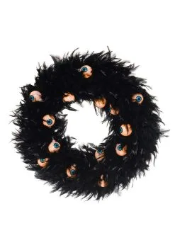 Light Up Spooky Eyes Halloween Door Wreath