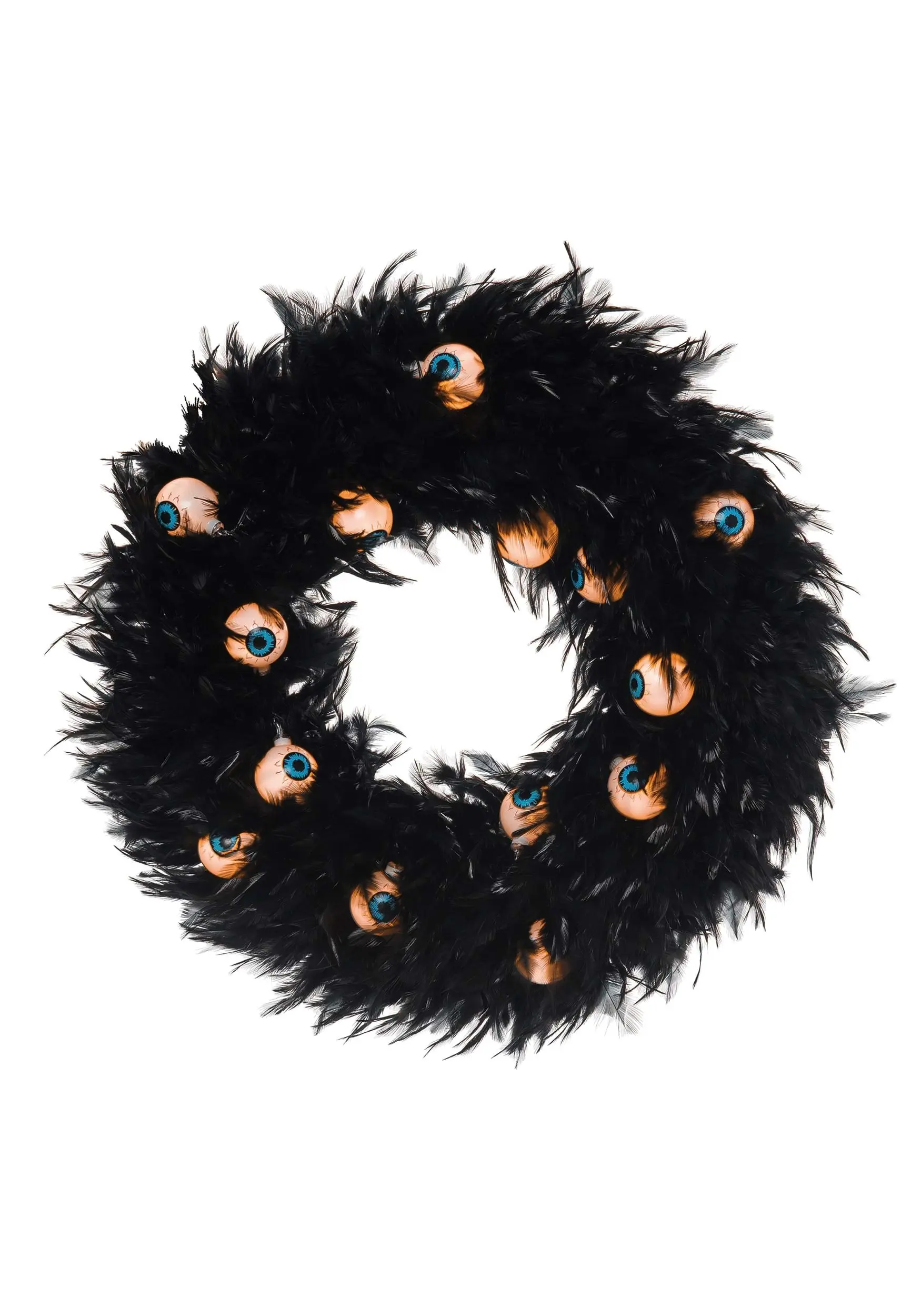 Light Up Spooky Eyes Halloween Door Wreath 3 Light Up Spooky Eyes Halloween Door Wreath