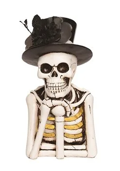 Light Up Skeleton Figure With Top Hat Decoration