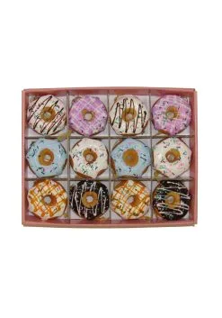 Miniature Donut 12 Pc Ornament Set -Animatronics Shop miniature donut 12 pc ornament set alt 3