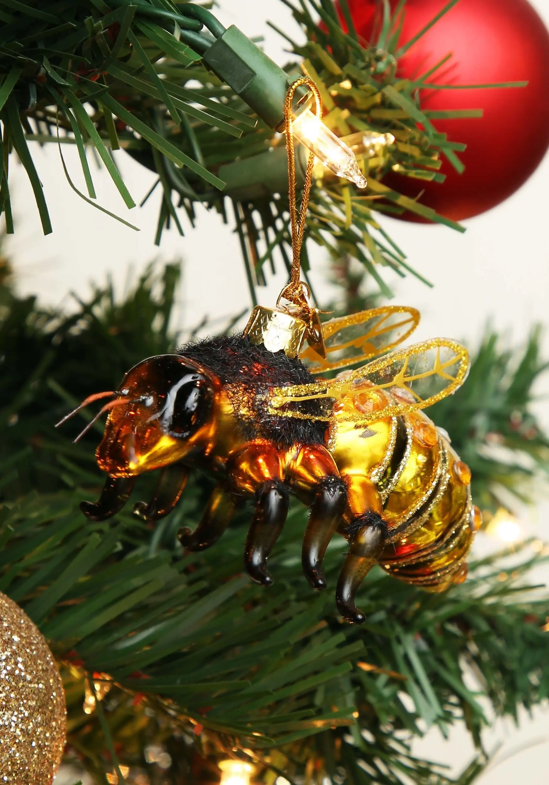 Glass Ornament Honey Bee Noble Gems 3 Glass Ornament Honey Bee Noble Gems