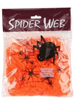Orange Spider Web Halloween Decoration