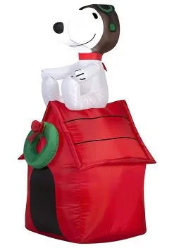 Snoopy On Doghouse Peanuts Inflatable
