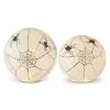 Set Of 2 Frosted Glass LED Spider Web Globes W/Timer