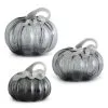 Gray Glass Pumpkins Set Of 3 -Animatronics Shop set of 3 gray glass pumpkins