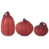 Set Of 3 Red Mercury LED Glass Pumpkins 2 Set Of 3 Red Mercury LED Glass Pumpkins -Animatronics Shop set of 3 red mercury glass led pumpkins