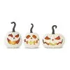 White Resin LED Set Of Three Flicker Flame Jack O' Lanterns