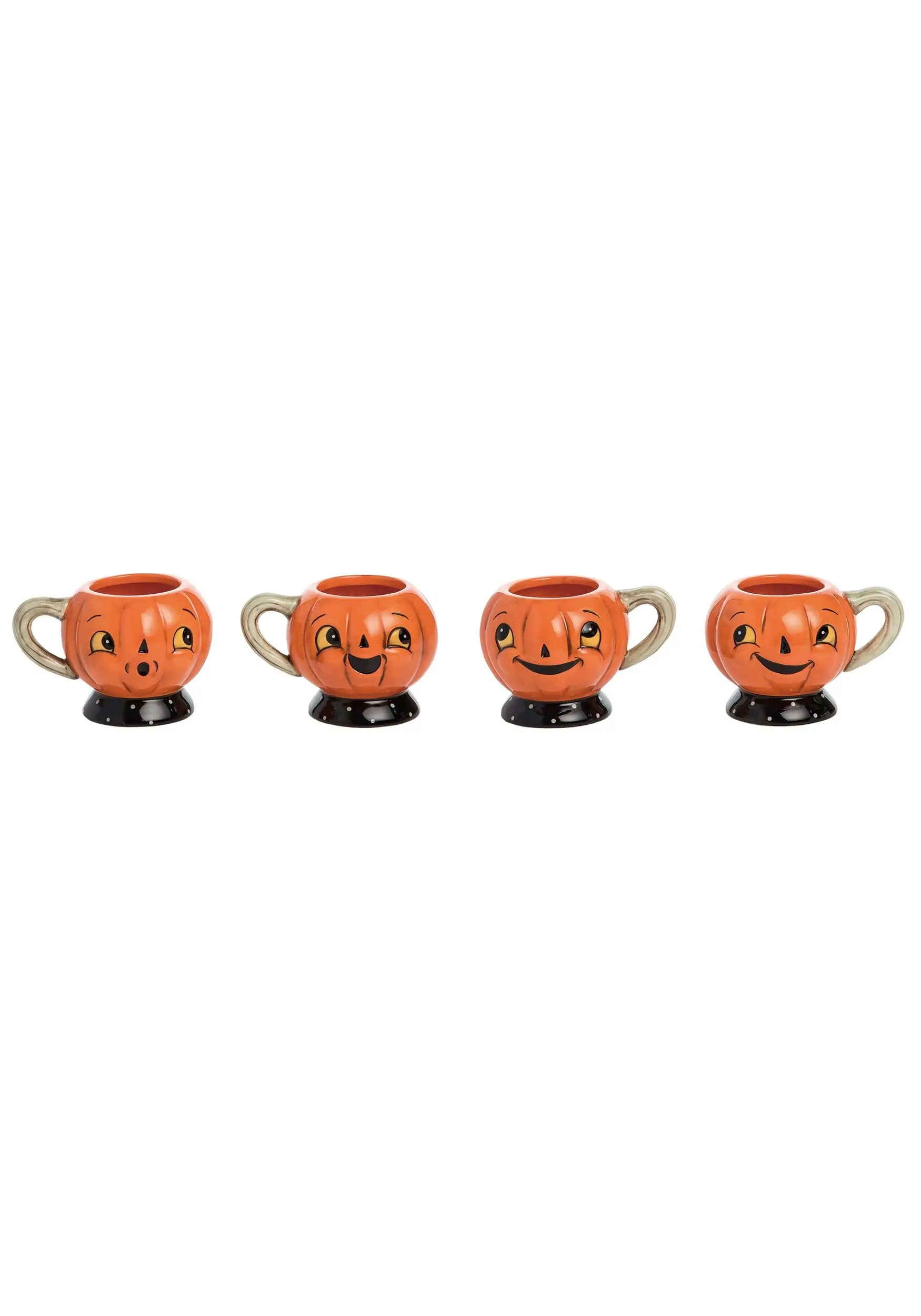Set Of 4 Johanna Parker Jack-O-Lantern Ceramic Mugs 3 Set Of 4 Johanna Parker Jack-O-Lantern Ceramic Mugs