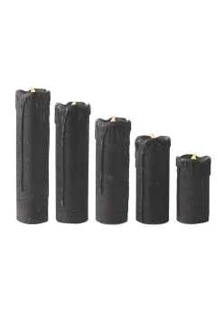 Set Of 5 Black Glitter LED Candles