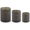 Set Of Three Black And Gold Glass Candle Holders 2 Set Of Three Black And Gold Glass Candle Holders -Animatronics Shop set of three black and gold glass candle holders
