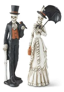 Set Of Two 13 Inch Resin Skeletons