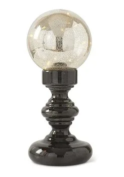 Set Of Two Mercury Glass LED Globes -Animatronics Shop set of two led mercury glass globes alt 2