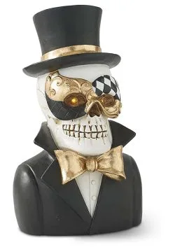 Set Of Two Resin Masquerade Skeleton Busts -Animatronics Shop set of two resin masquerade skeleton busts alt 2