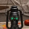 Silver Skull Lamp With 3 Color LED Light Up Eyes