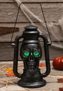Silver Skull Lamp With 3 Color LED Light Up Eyes