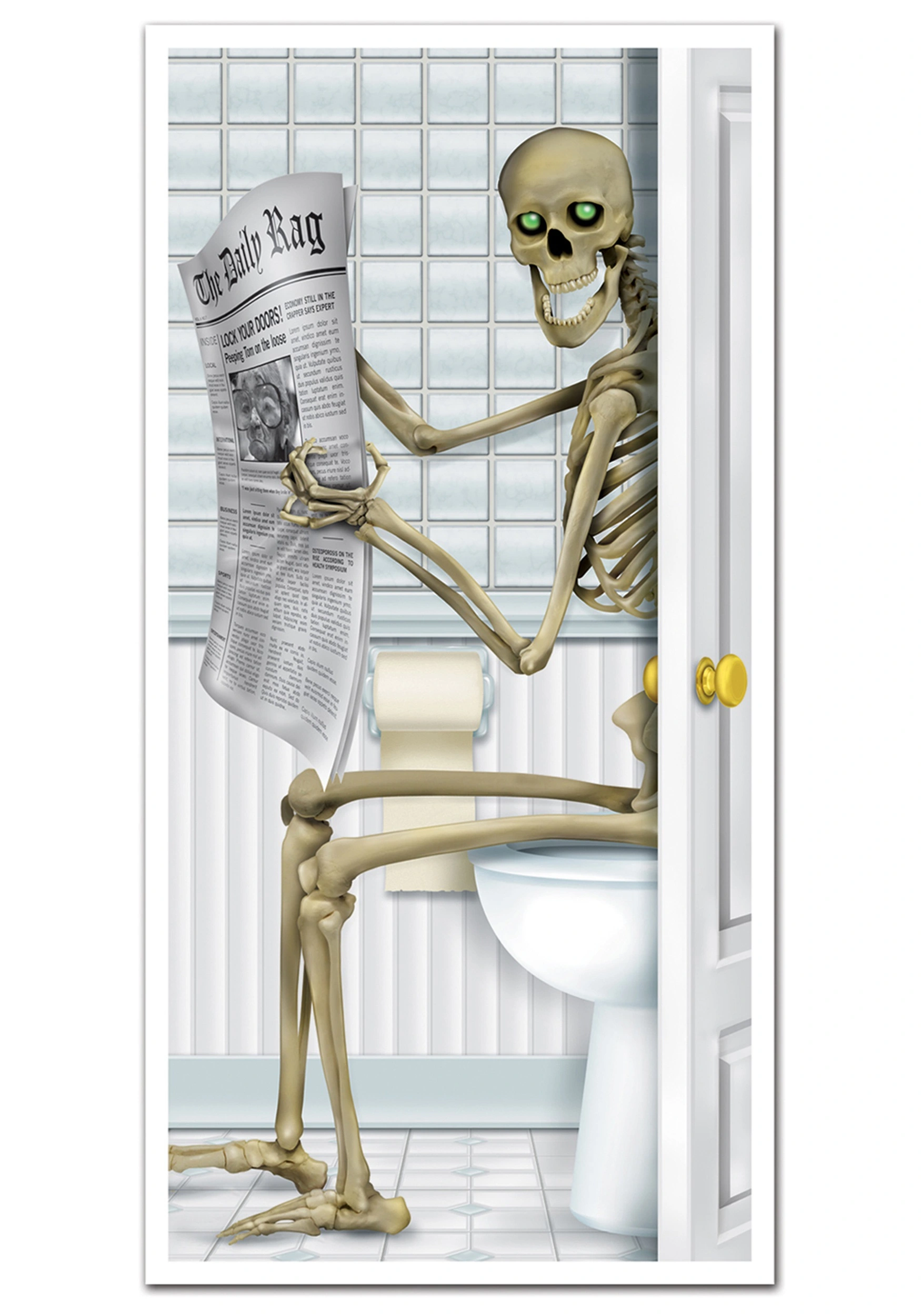 Skeleton Restroom Door Cover 3 Skeleton Restroom Door Cover