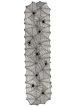Black Spider Web Table Runner Decoration