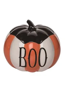 Striped Pumpkin Cookie Jar Container
