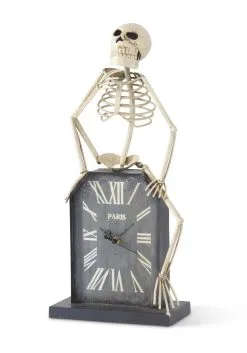 21.5-Inch Tombstone Clock With Skeleton