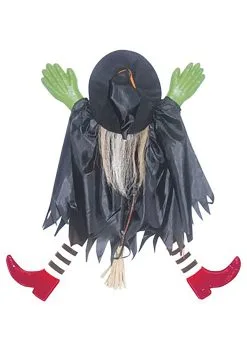 Tree Trunk Witch With Red Shoes Halloween Decoration