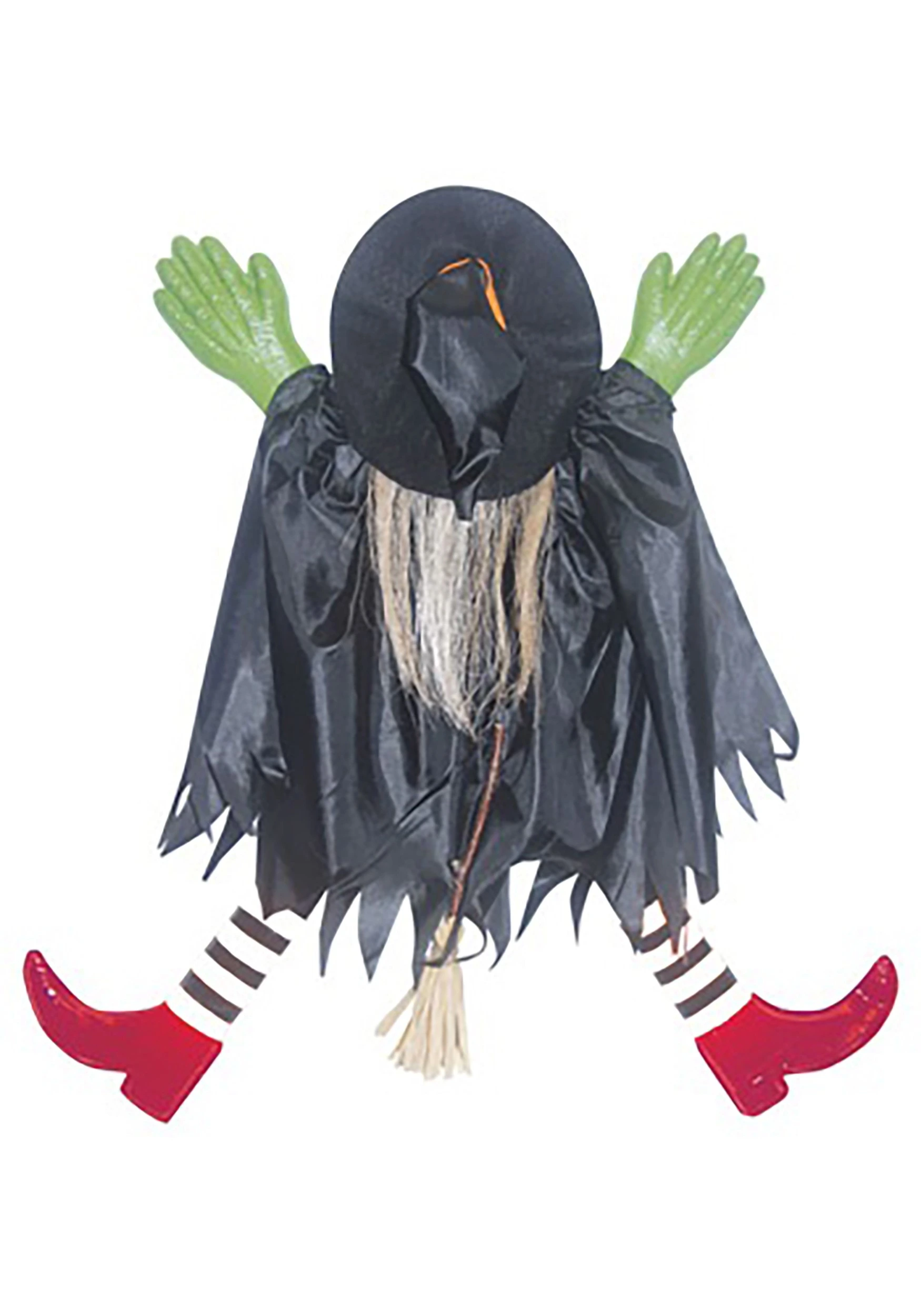 Tree Trunk Witch With Red Shoes Halloween Decoration 3 Tree Trunk Witch With Red Shoes Halloween Decoration