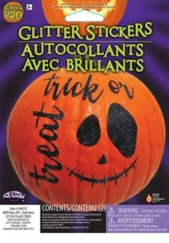Pumpkin Glitter Trick Or Treat Sticker Kit -Animatronics Shop trick or treat pumpkin glitter sticker kit alt 1