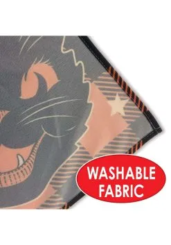 Vintage Halloween Black Cat Fabric Table Cover -Animatronics Shop vinatage halloween fabric tablecover alt 2