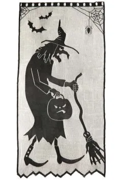 Witch Or Treat Door Curtain Halloween Decoration