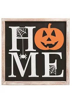 Wooden Pumpkin Home Halloween Sign